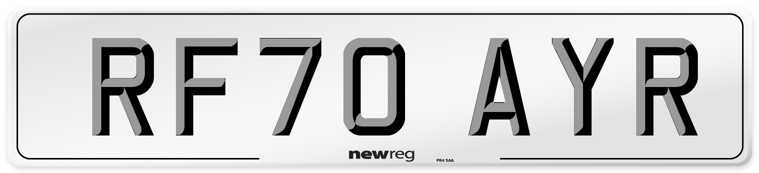 RF70 AYR Number Plate from New Reg